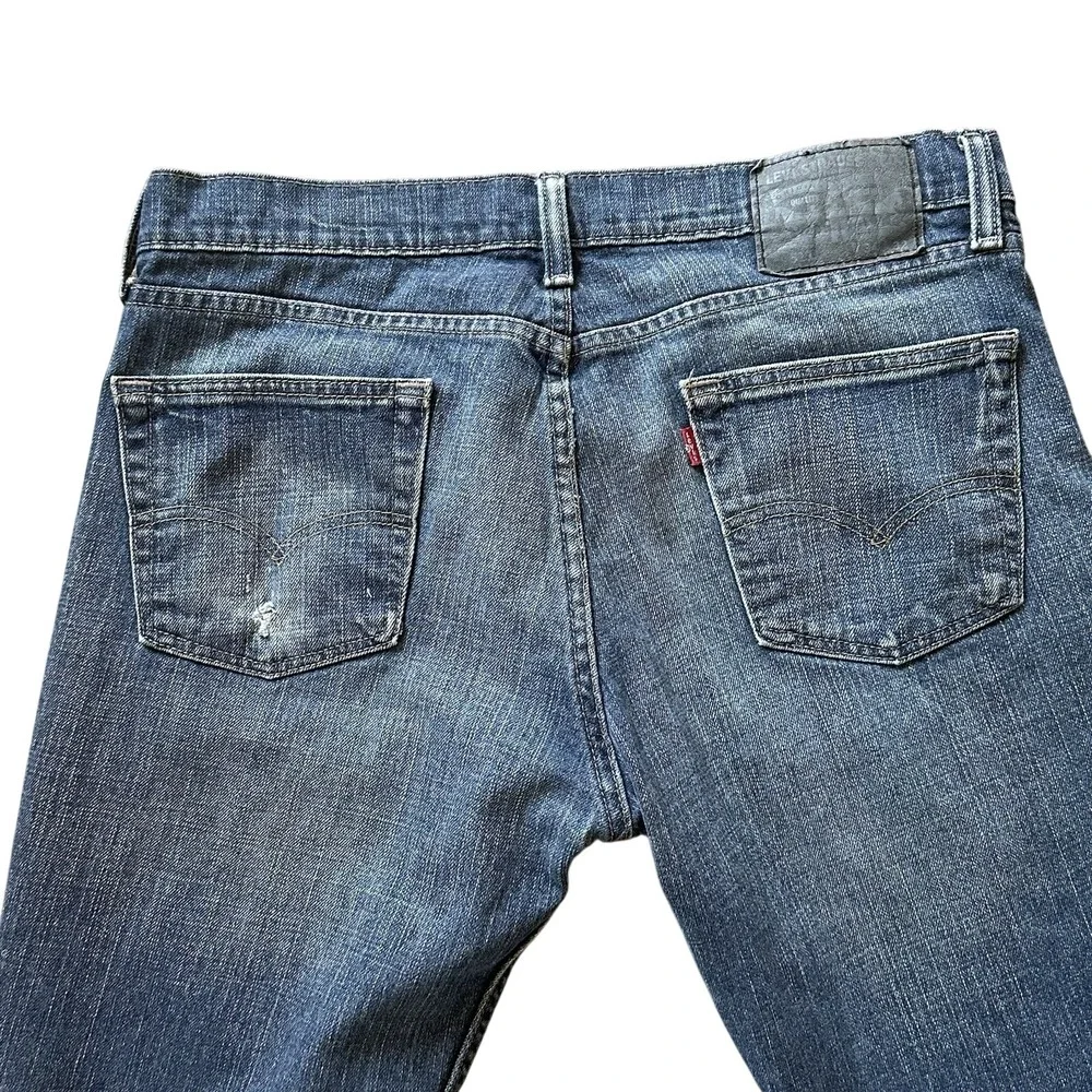 Levi's 511 Jeans Men's 34x32 Blue Dark Wash Regular Fit Straight Leg Modern Flaw